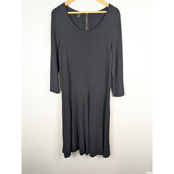 Talbots Black Sweater Dress Womens Large Midi - Picture 1 of 6